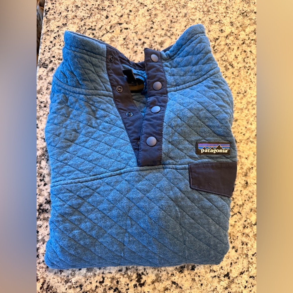 Patagonia Quilted Blue Snap Pullover